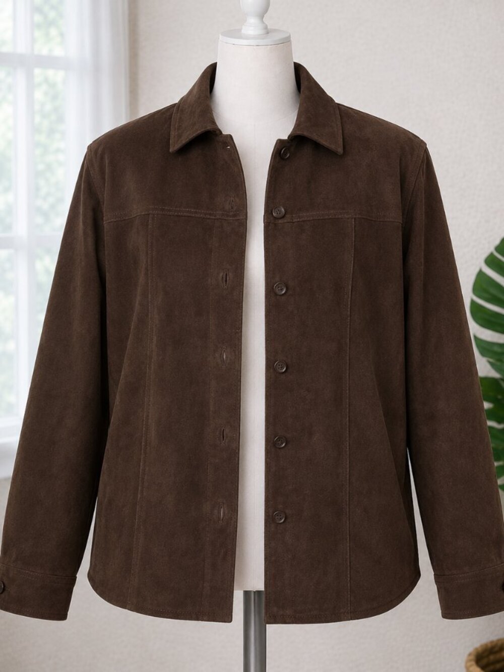 NWT AMI Genuine Suede Leather Jacket – Brown – Size L